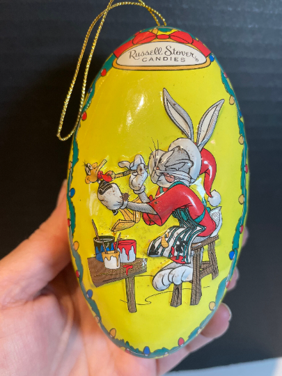 Vintage Bugs Bunny Candy Tin Christmas Ornament