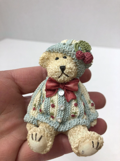 Vintage 1990's Artisan Flair Bear in a Sweater Figurine