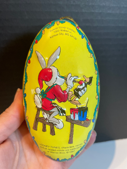 Vintage Bugs Bunny Candy Tin Christmas Ornament