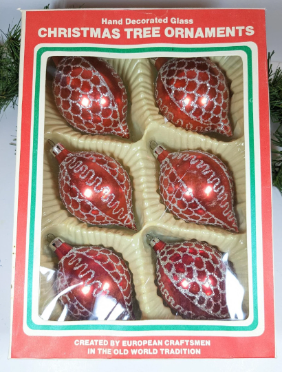 Red Teardrop Christmas Ornaments