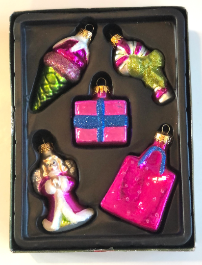 Vintage Pink Blown Glass Christmas Ornaments