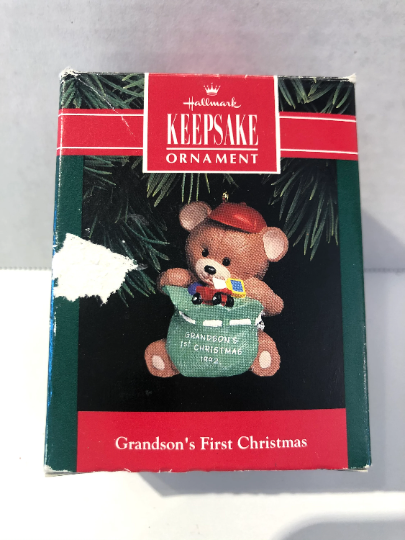 Vintage 1992 Hallmark Grandson's First Christmas Ornament