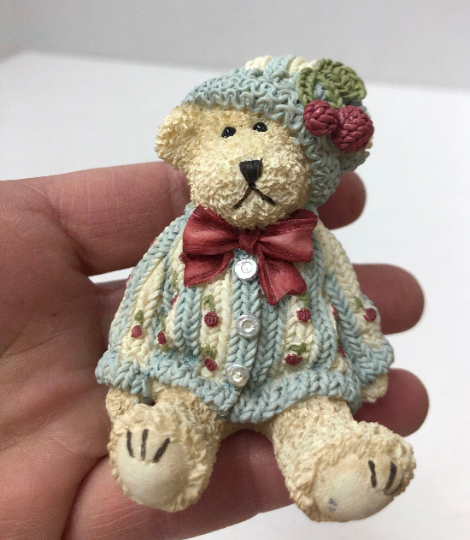 Vintage 1990's Artisan Flair Bear in a Sweater Figurine