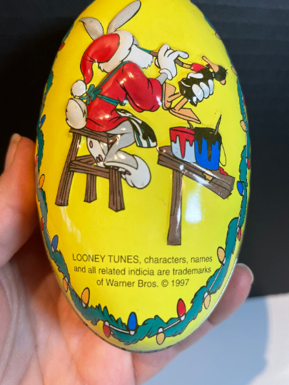 Vintage Bugs Bunny Candy Tin Christmas Ornament