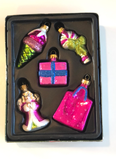 Vintage Pink Blown Glass Christmas Ornaments