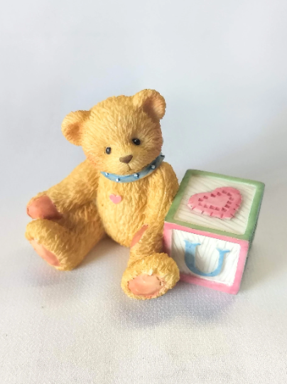 Vintage 1995 Cherished Teddies T is for Teddies Alphabet Bear Figurine