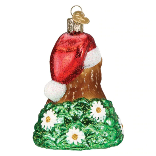 Santa Groundhog Old World Christmas Glass Ornament