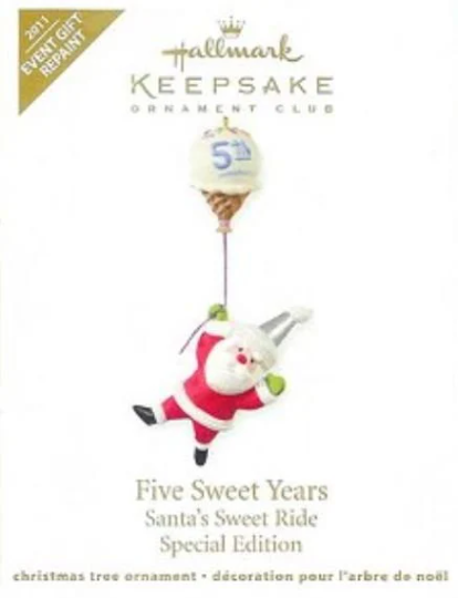 Five Sweet Years - Santa's Sweet Ride - Hallmark Keepsake Ornament 2011