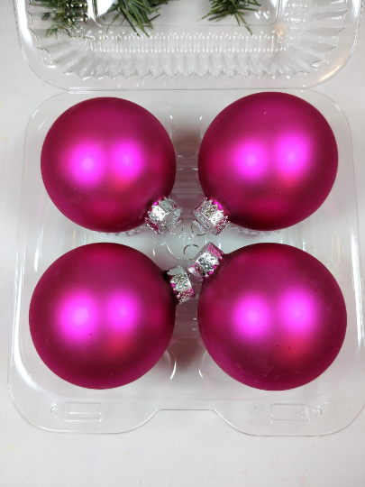 Vintage Hot Pink Christmas Ornaments