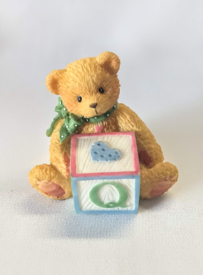 Vintage 1995 Cherished Teddies T is for Teddies Alphabet Bear Figurine