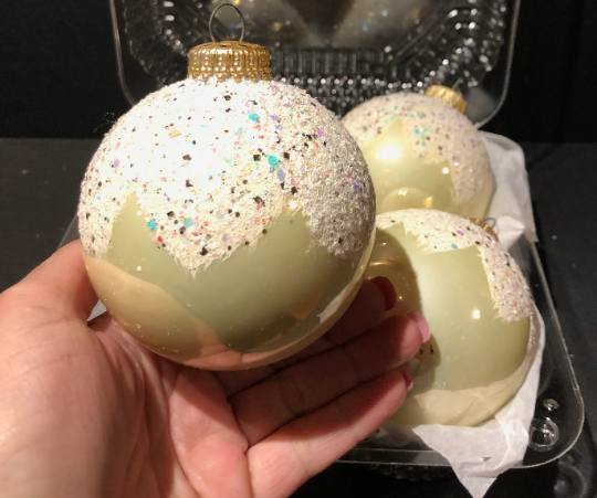 Vintage Krebs Large Snowcapped Christmas Ornaments