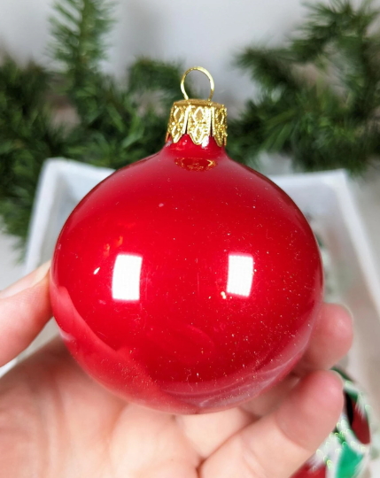 Vintage Red & Green Christmas Ornaments