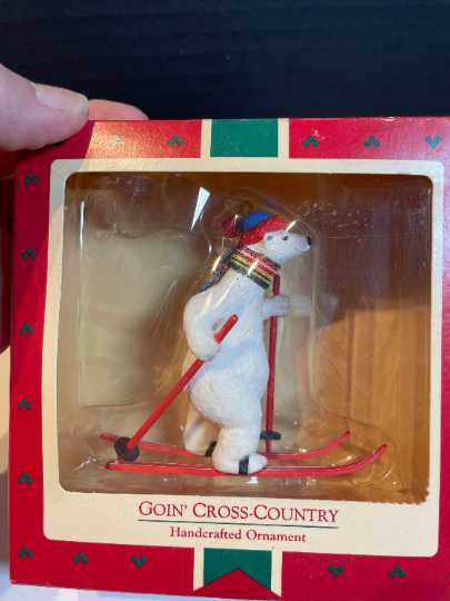 Hallmark Goin' Cross Country Polar Bear Christmas Ornament