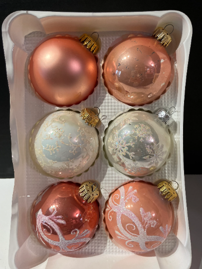 Vintage Krebs Coral Christmas Ornaments