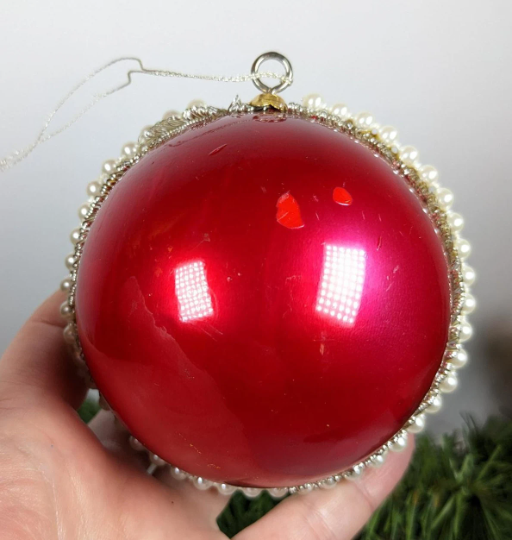 Vintage Handmade Beaded Christmas Ornament