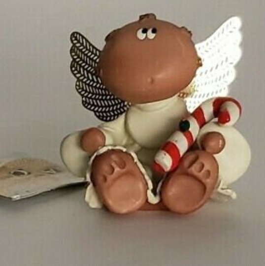 Angel Cheeks with Candy Cane - Russ Barrie Angels 2001