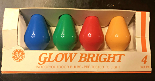 4 Pack Glow Bright Bulbs Christmas Tree Vintage Bulbs