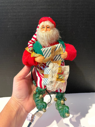 Vintage Animated 1995 Santa Christmas Ornament