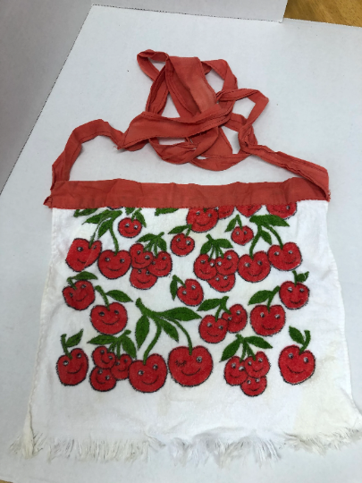 Vintage Cherry Dish Towel Apron