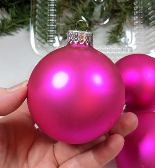 Vintage Hot Pink Christmas Ornaments