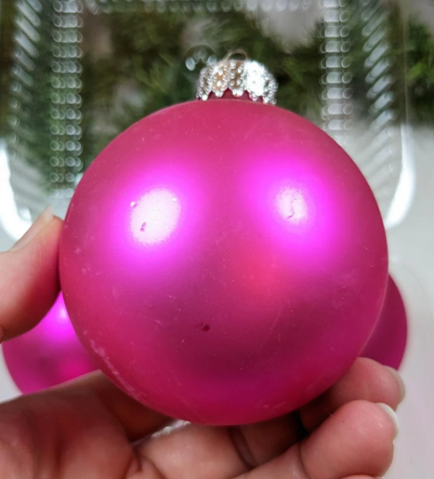 Vintage Hot Pink Christmas Ornaments