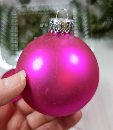 Vintage Hot Pink Christmas Ornaments