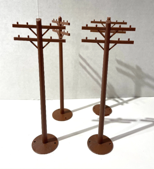 Vintage Department 56 Village Brown Electric Utility Pole Set