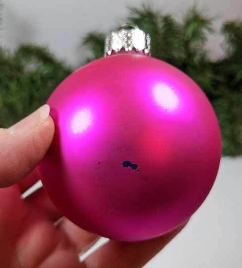 Vintage Hot Pink Christmas Ornaments