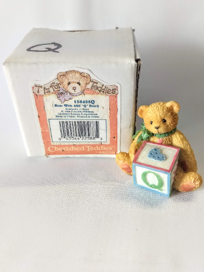 Vintage 1995 Cherished Teddies T is for Teddies Alphabet Bear Figurine