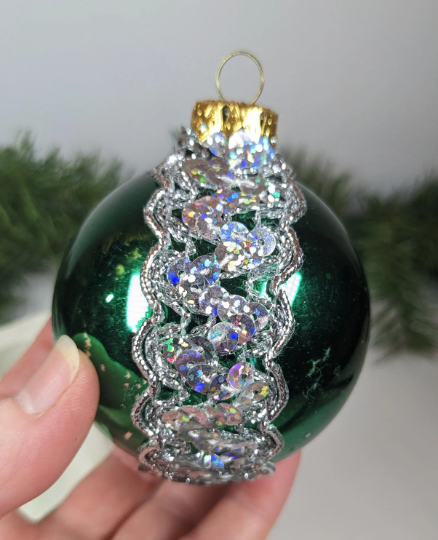 Vintage Green Christmas Ornaments