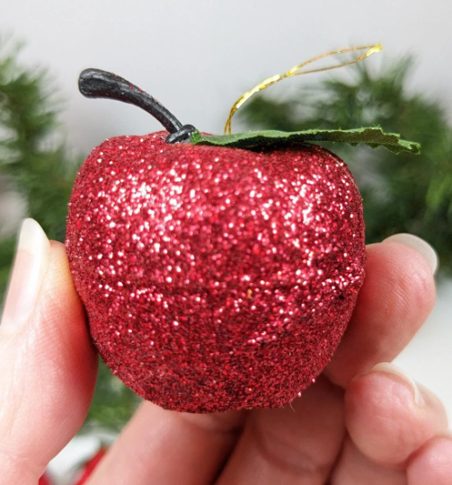 Vintage Strawberry and Red Apple Ornaments