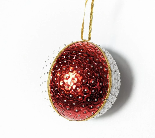 Vintage Beaded Pushpin Christmas Ornament