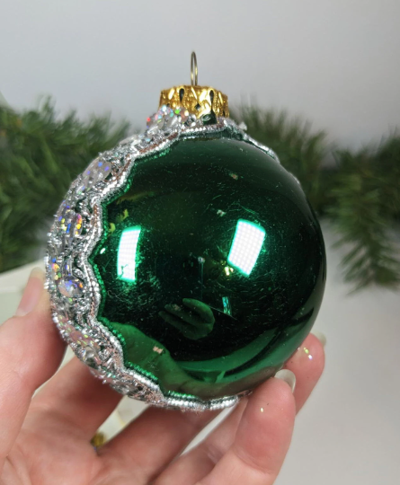 Vintage Green Christmas Ornaments