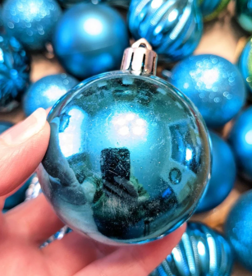 Vintage Shatterproof Turquoise Christmas Ornaments