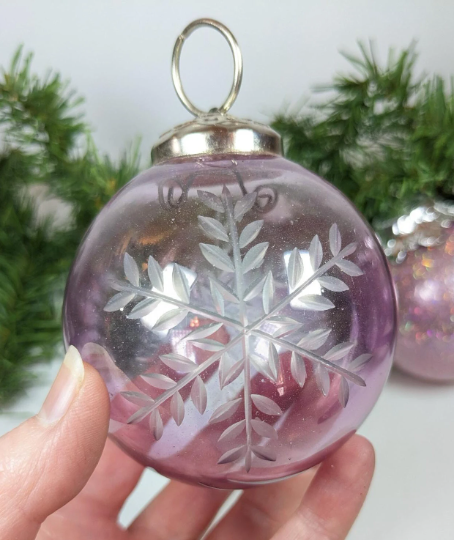 Pink Sparkle Christmas Ornaments