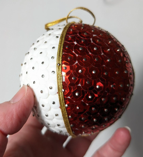 Vintage Beaded Pushpin Christmas Ornament