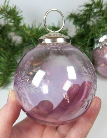 Pink Sparkle Christmas Ornaments