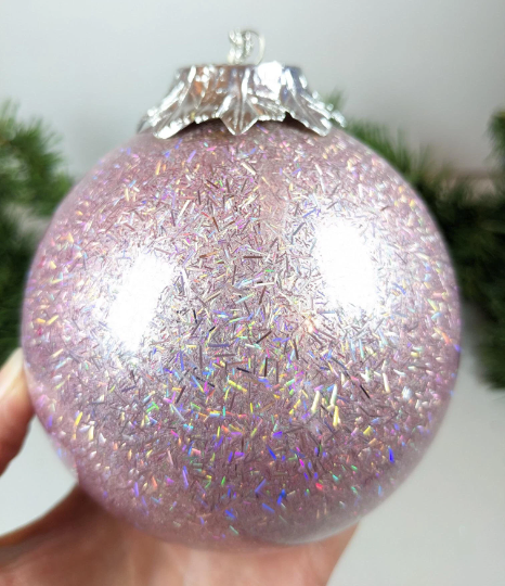 Pink Sparkle Christmas Ornaments