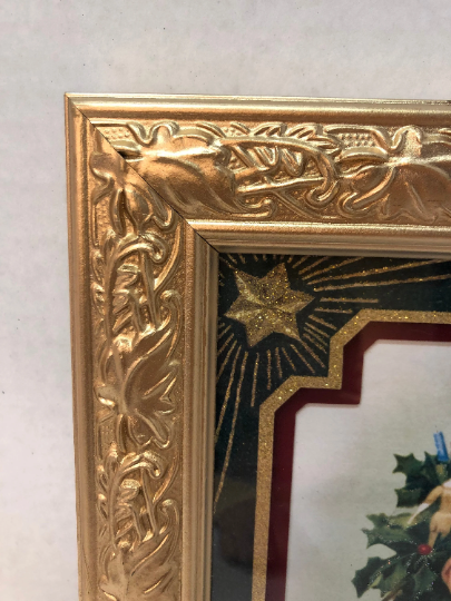 Vintage Framed Old World Christmas Santa