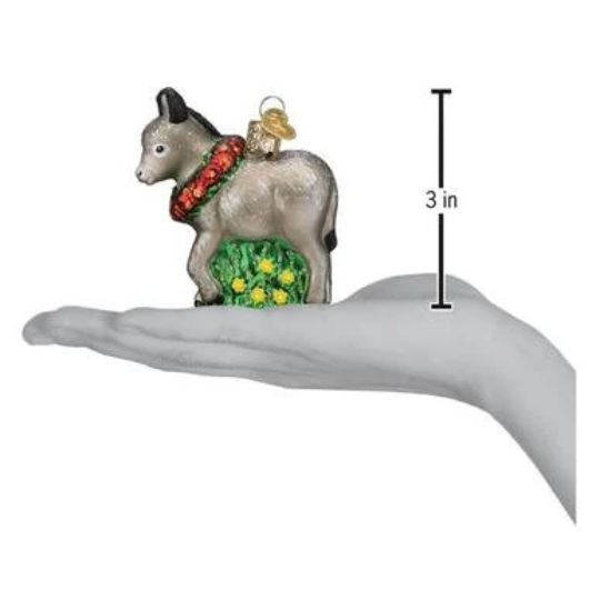 Donkita Miniature Donkey Old World Christmas Ornament