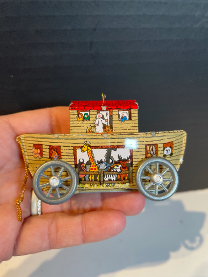 Vintage Hallmark Noah's Ark Tin Christmas Ornament