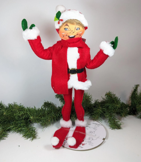 Very Merry Red Elf Christmas Doll, Large Annalee Handmade Doll