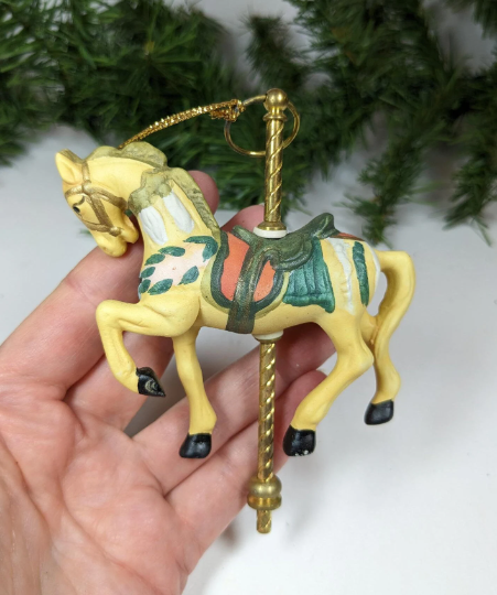 Vintage Carousel Horse Christmas Ornament