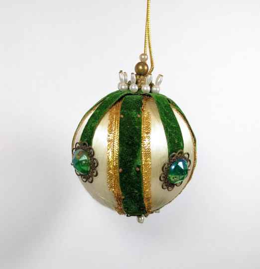 Vintage Beaded Pushpin Christmas Ornament