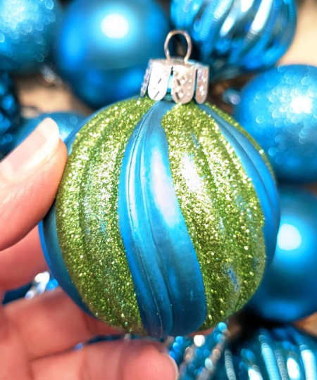 Vintage Shatterproof Turquoise Christmas Ornaments