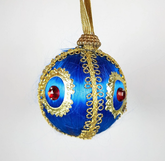 Vintage Handmade Blue Christmas Ornament