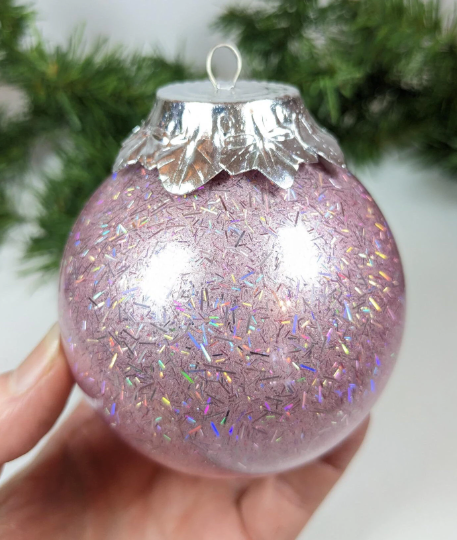 Pink Sparkle Christmas Ornaments