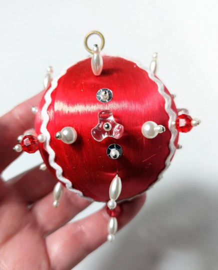 Vintage Beaded Pushpin Christmas Ornaments