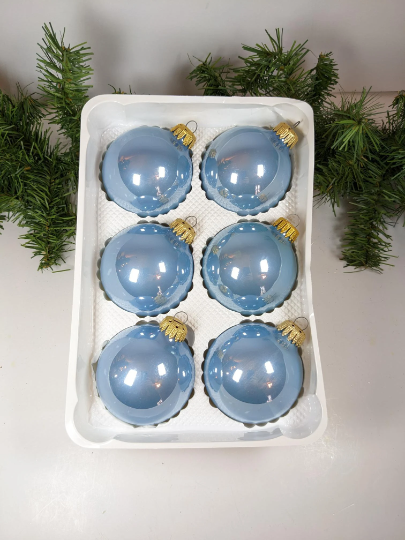 Vintage Krebs Kristen Blue Christmas Ornaments