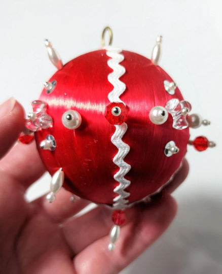 Vintage Beaded Pushpin Christmas Ornaments